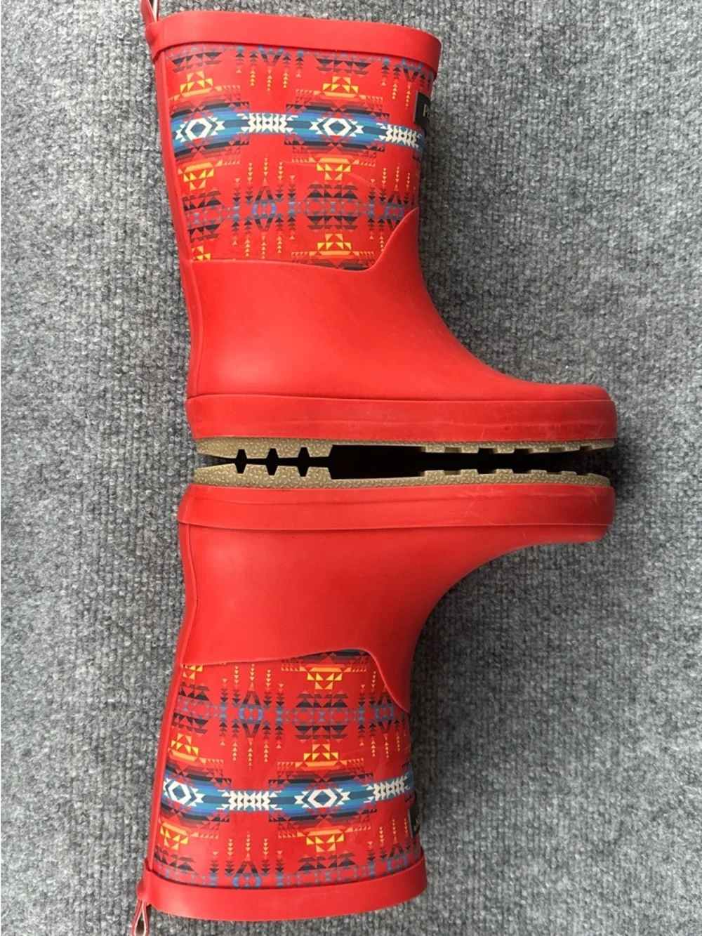 Pendleton Pilot Rock Mid Rain Boots Kids US 13/1 Red Rubber Waterproof